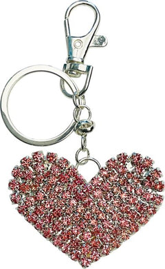 BAG CHARM PAVE HEART SILVER