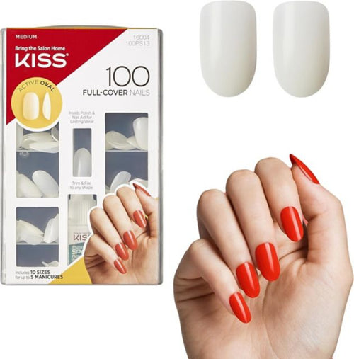 KISS Nails Active Oval 100Ct