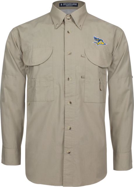 Cal State Bakersfield Khaki Long Sleeve Performance Fishing Shirt Primary Logo - ONLINE ONLY