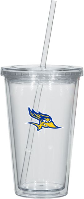 Cal State Bakersfield Madison Double Wall Clear Tumbler w/Straw 16oz Primary Logo - ONLINE ONLY